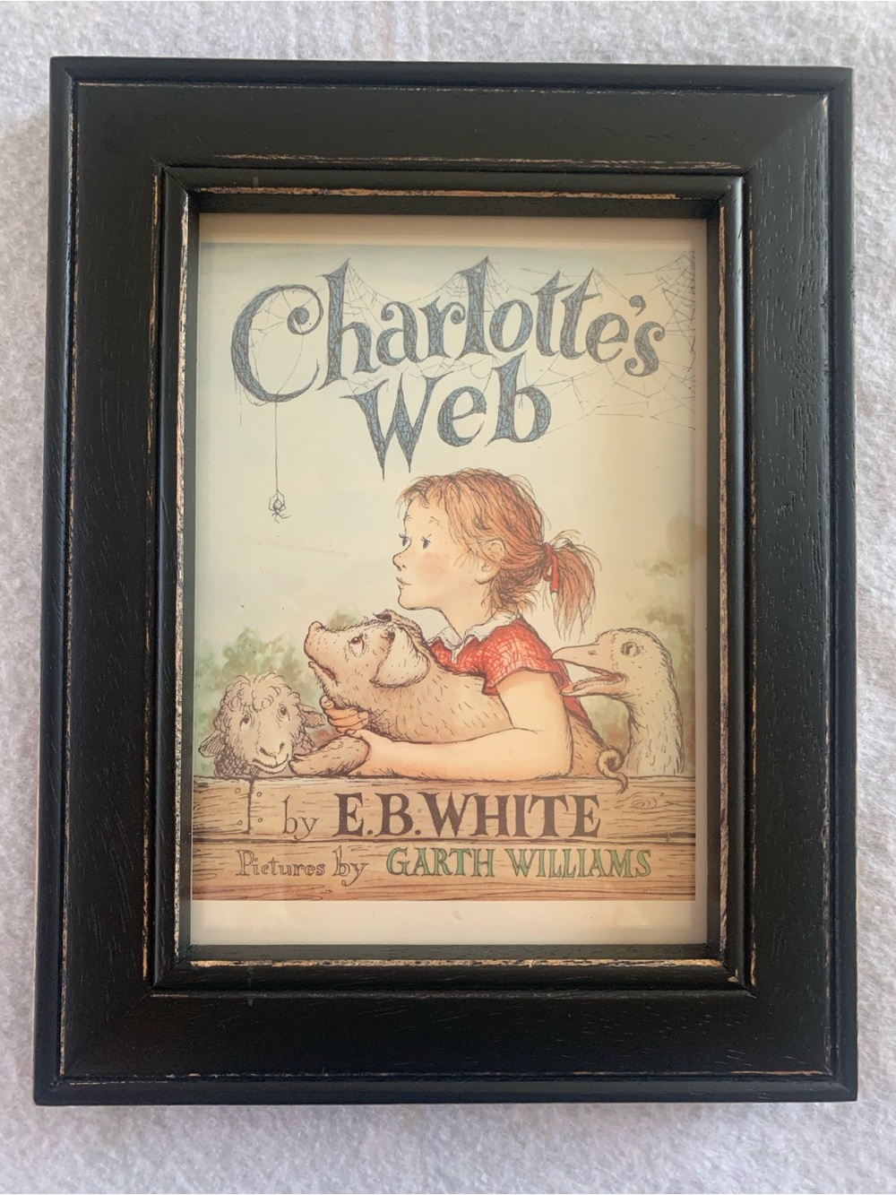 Framed Charlotte’s Web Book Cover Print Literary Nursery Wall Decor E.B. White